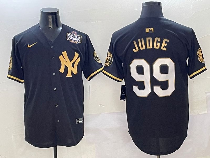 Men New York Yankees #99 Judge Black Gold Five generations Nike 2025 MLB Jersey style 2->new york yankees->MLB Jersey